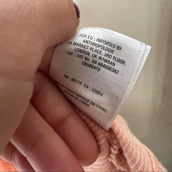 Anthropologie Deletta Women's Margot Knot Top Size XS Peach Orange - Picture 8 of 8